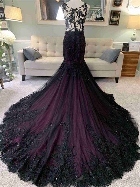 black and purple wedding dresses